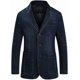 thumbnail image 1 of Blazer de mezclilla para hombre, chaqueta de traje de algodón vintage, abrigo azul para hombre, chaqueta de mezclilla, pantalones vaqueros ajustados, blazers, prendas de vestir exteriores, 1 of 5