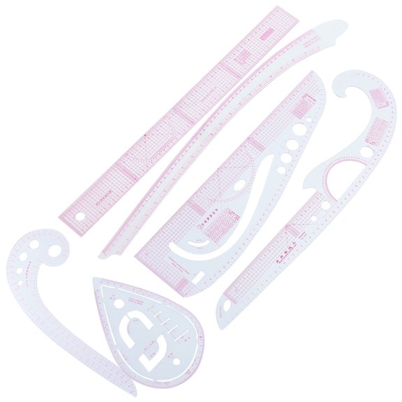 Raindrops Sewing Ruler Dressmaking Cutting Tool Set Clothing Design Tool 45X12X0.1CM Pink