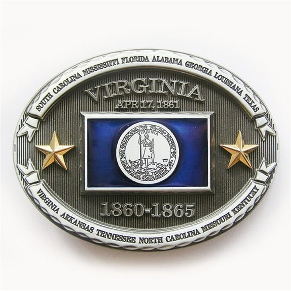 Vintage Style Virginia Oval State Flag Belt Buckle Gurtelschnalle Boucle de ceinture