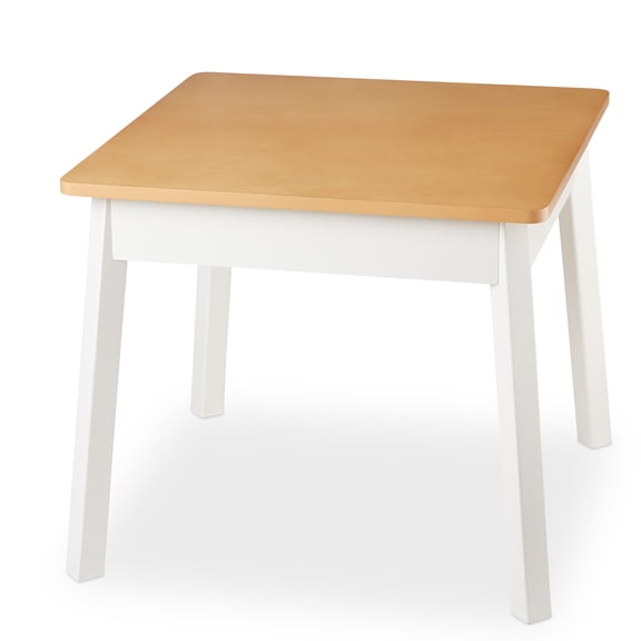 Melissa & Doug Wooden Square Table – Kids Furniture for Playroom (Natural/White)