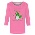 thumbnail image 4 of Meichang T-Shirts pour Femmes Jour de la Saint-Patrick Manches 3/4 Hauts Trèfle Chanceux T-Shirts Imprimé Vert Col Rond Décontracté Vacances T-Shirts Jour de la Saint-Patrick, 4 of 4