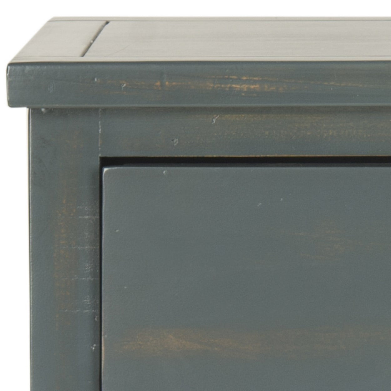 SAFAVIEH Abel Solid Rustic Nightstand with Storage Drawer, Steel Teal
