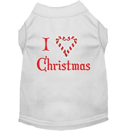 Christmas Screenprinted Dog Shirt, "I Heart Christmas"