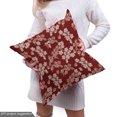 thumbnail image 5 of Ambesonne Flower Fabric by the Yard Upholstery, Far East Blossomed Flowers, 1 Yard, Burgundy Eggshell, 5 of 5