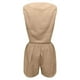 thumbnail image 5 of Conjunto de chaleco y pantalones cortos de lino para mujer, informal y para ir al trabajo, con chaleco con cuello en V y botones, tejido transpirable, pantalones cortos a juego, versátil para veran, 5 of 5