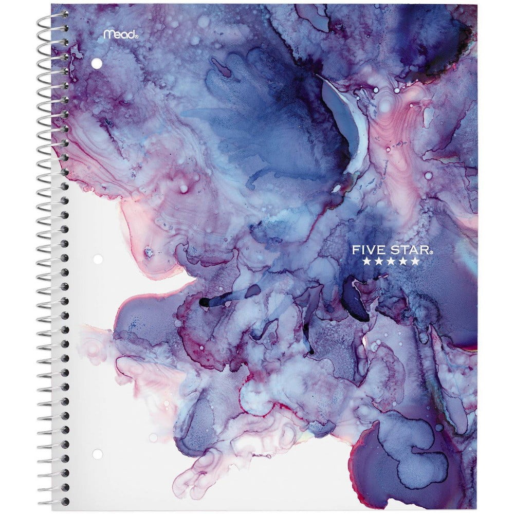 Spiral Notebook 1 Subject College Ruled Fluid Clearview Purple Five Star