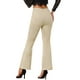 thumbnail image 3 of Pantalones Flare Sólidos de Mujer INSPIRE CHIC con Cremallera Lateral Oculta de Suede Sintético Talla XS Beige, 3 of 6
