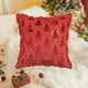 thumbnail image 1 of Funda de almohada navideña con árbol de Santa Claus de felpa 50*50 cm Rojo marrón, Funda de almohada decorativa para sofá cama decoración del hogar funda de cojín funda de almohada familiar 19.68x19.6, 1 of 2