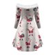 thumbnail image 3 of Vestido informal de mujer con estampado navideño de manga larga y hombros descubiertos a la rodilla para minivestido de fiesta Pompotops hdfakjf8938, 3 of 5