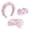 Pink, variant on Sponge Spa Headbands for Women & Wristband Set, Puffy Makeup Headband Set for Washing Face, Soft Towel Skin Care Head Band, Cute Hair Band Shower 4 Pcs (Blue）