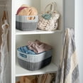 thumbnail image 5 of Simplify 2 Pack 2-Tone Decorative Plastic Medium Storage Basket in Grey, 5 of 7
