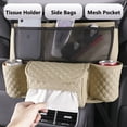 Car Purse Handbag Holder Between Seat, MultiPocket Car Seat Organizer, Beige