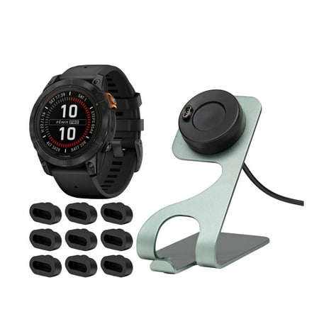 Garmin fenix 7 Pro Solar GPS Smartwatch (Silver) w/Charging Stand Bundle