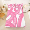 thumbnail image 4 of Castle Fairy Watercolor Brush Loop Queen Sheets 4 Pieces,Abstract Swirl Stripes Queen Sheet Sets,Pink White,1 Flat Sheet, 1 Fitted Sheet and 2 Pillowcases, 4 of 7