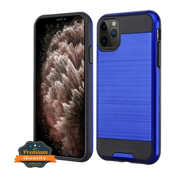 Apple iPhone 11 PRO Phone Case Premium Slim Protective Durable Shockproof Armor Brushed Texture Hybrid Dual Layer Rubber Rugged Soft Shell, Thin TPU Full Body Cover BLUE Case for Apple iPhone 11 Pro