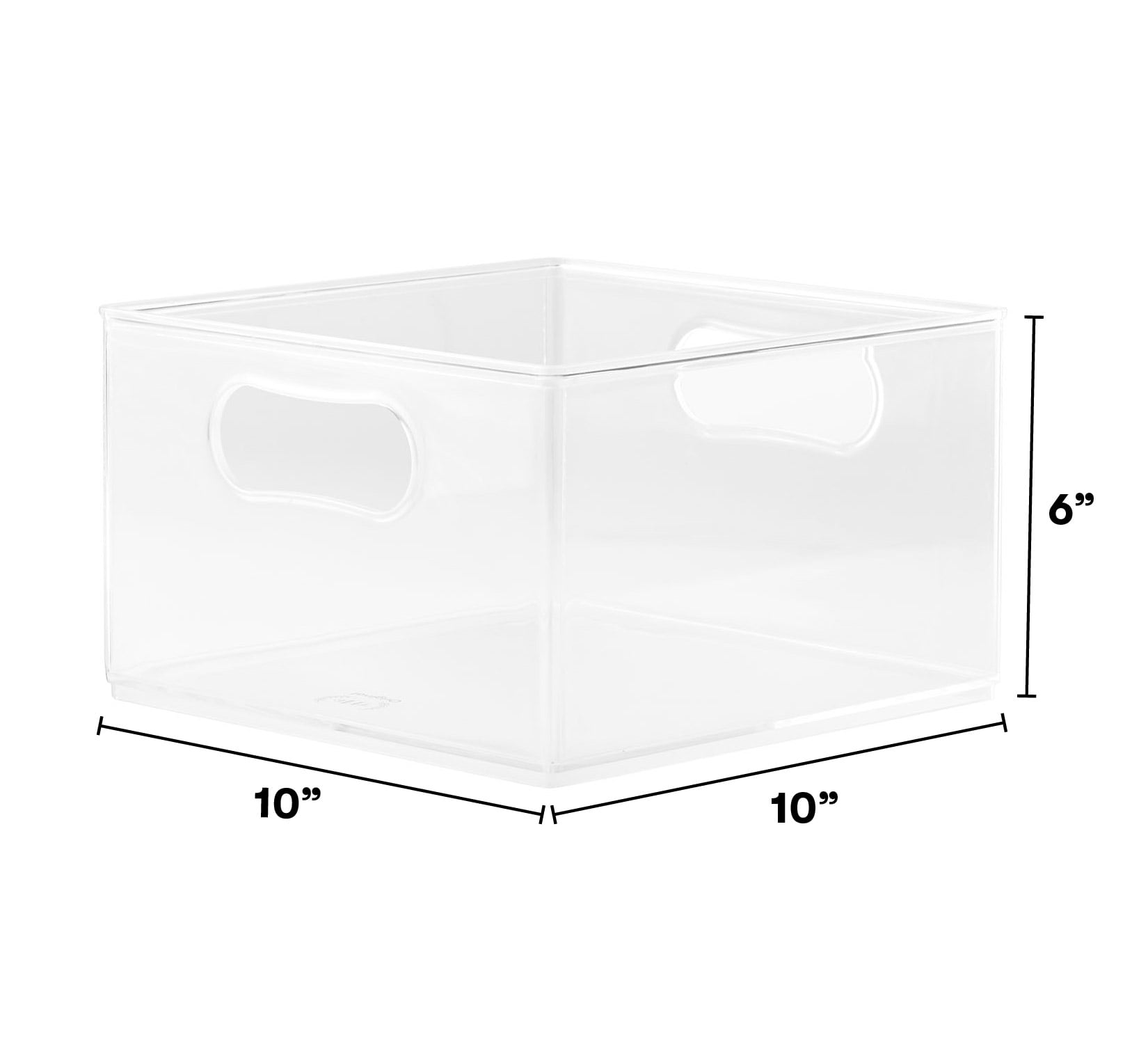 The Home Edit Small Clear Storage Bin Insert, Cabinet Organizer, 4.68 x  3.12 x 2.95, 6 Pack