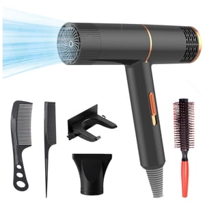 Electric Hair Dryer Multi Color High Power Electric Hair Dryer Home Hair Dryer Hot Wind Comb Hair Salon Blowing Comb Low Radiation Hair Dryer 3 Wind Speeds 3 Temperature