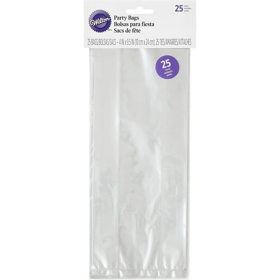 Wilton 4"x9.5" Party Bags, Crystal Clear 25 ct. 1912-1240