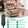 thumbnail image 5 of VIVIJASON Tall Man Large Dual Motor Power Lift Recliner Chair with Extended Footrest, Oversized Lay Flat Sleeper Electric Recliner W/Heat & Massage, Lumbar Pillow, USB & Type-C Ports, Plush Brown, 5 of 8