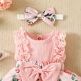thumbnail image 6 of DHFJKG Infants Baby Girls Sleeveless Bodysuits Lace Trim Flower Ribbed Comfortable Onesie With Headband Toddler Onesies Girls Button 9-12 Months, 6 of 8