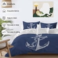 thumbnail image 5 of Anchor Duvet Cover Set Full Size Nautical Knot Navy Blue Soft Lightweight Comforter Covers 4 Piece Bedding Set with 1 Duvet Cover 1 Bed Sheet & 2 Pillow Shams, 5 of 8