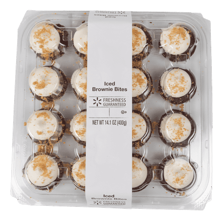 Freshness Guaranteed S'mores Mini Iced Brownie Party Platter, 14.1 oz, 16 Count (Chocolate Cake/Shelf Stable)