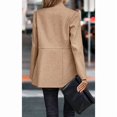 thumbnail image 5 of NAYTOAO Women Stand Collar Open Front Long Sleeve Lined Wool Blend Coat Casual Outerwear, 5 of 6