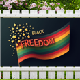 thumbnail image 4 of Colorful Design Freedom Banner Golden Stars Patriotic Decoration Black History for Cultural Events Educational Displays Indoor Celebration, 4 of 7