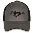 thumbnail image 2 of Ford Mustang Men's Official Licensed Embroidered Mustang Pony Logo Hat Cap - Grey/Black, 2 of 9