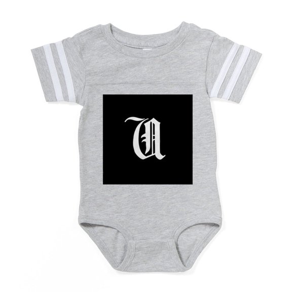 CafePress - Gothic Initial U - Cute Infant Baby Football Bodysuit