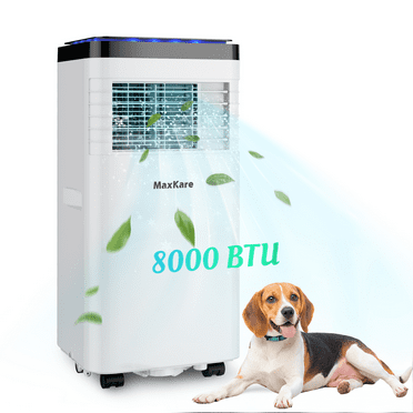 MaxKare 8000 BTU Portable Air Conditioner with Remote Covers up to 350 Sq.ft. White
