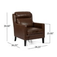 thumbnail image 6 of Noble House Adeel Faux Leather Club Chair, Dark Brown, 6 of 8