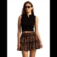 thumbnail image 2 of Faldas de Verano para Mujer, Cintura Alta, con Volantes, Informales, Estilo Bohemio, Playa, Pantalones Cortos Incorporados. Leopardo M, 2 of 5