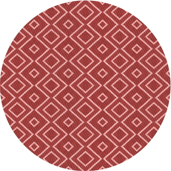 Ahgly Company Machine Washable Indoor Round Transitional Red Area Rugs, 8' Round