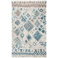 thumbnail image 3 of SAFAVIEH Casablanca Merton Abstract Wool Shag Area Rug, Beige/Navy, 5' x 8', 3 of 10