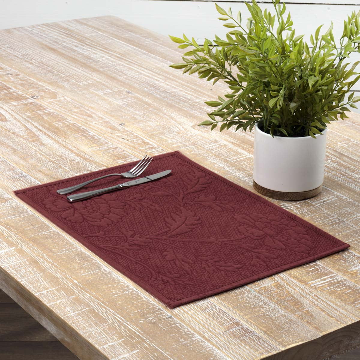 Cinnamon Red Farmhouse Tabletop Kitchen Carly Cotton Enzyme Washed