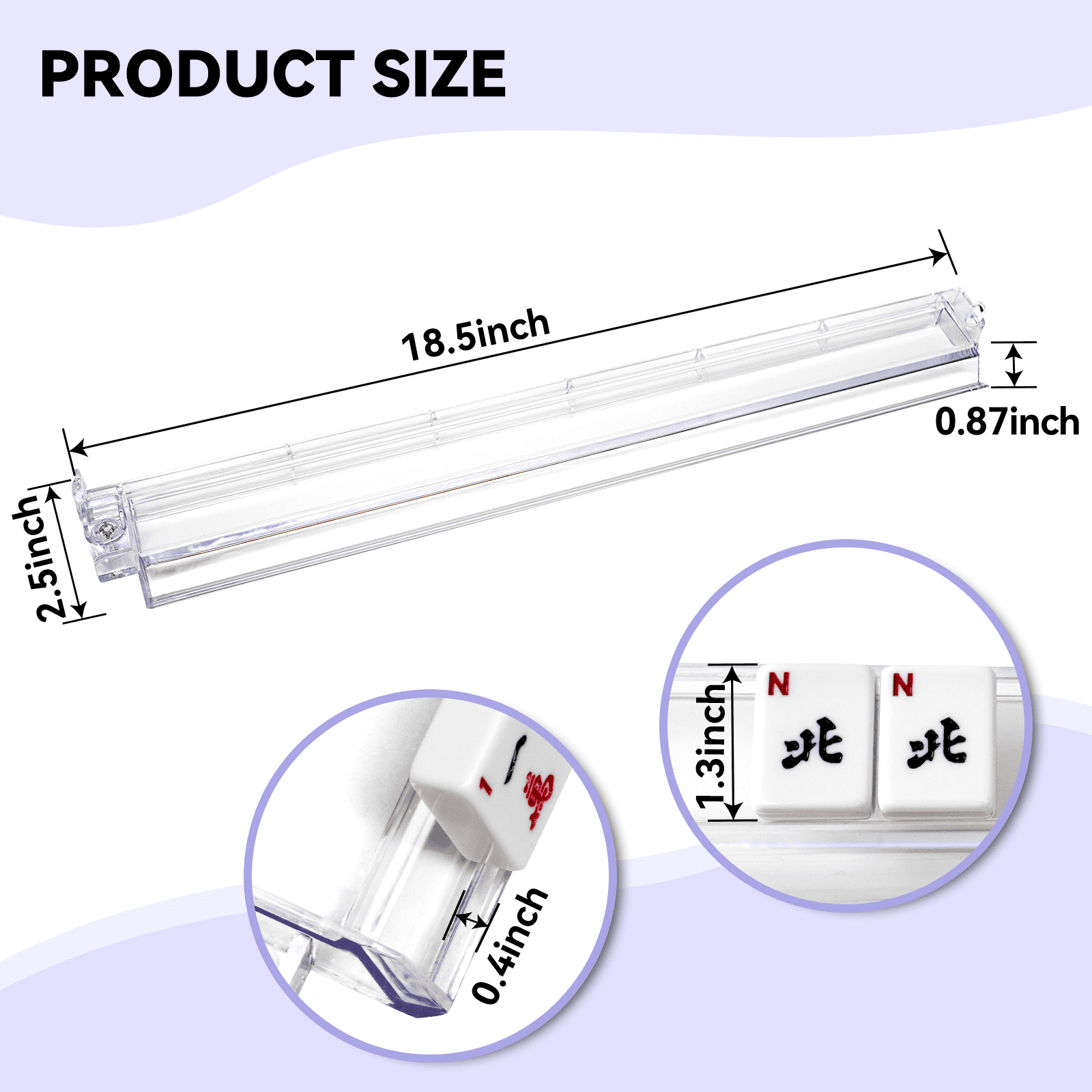 4-Pack All-in-One Acrylic Mahjong Rack & Pusher Combo for American Mahjong (Clear)