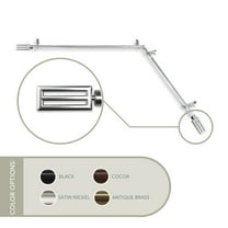 Mabel 13/16 inch Corner Window Curtain Rod 48-84" - Satin Nickel