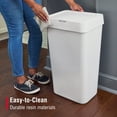 thumbnail image 6 of Rubbermaid  Kitchen Trash Can, 12.2 Gallon, Plastic, Rectangular, Touch Top Lid, Garbage Bin, White, 6 of 7