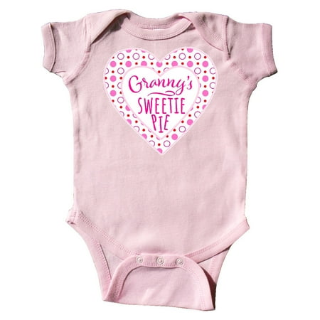 

Inktastic Granny s Sweetie Pie with Pink Hearts Gift Baby Boy or Baby Girl Bodysuit