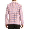 thumbnail image 3 of INSPIRE CHIC Formal Plaid Sports Coat for Men's Notch Lapel Prom Checked Pattern Blazer, 3 of 5