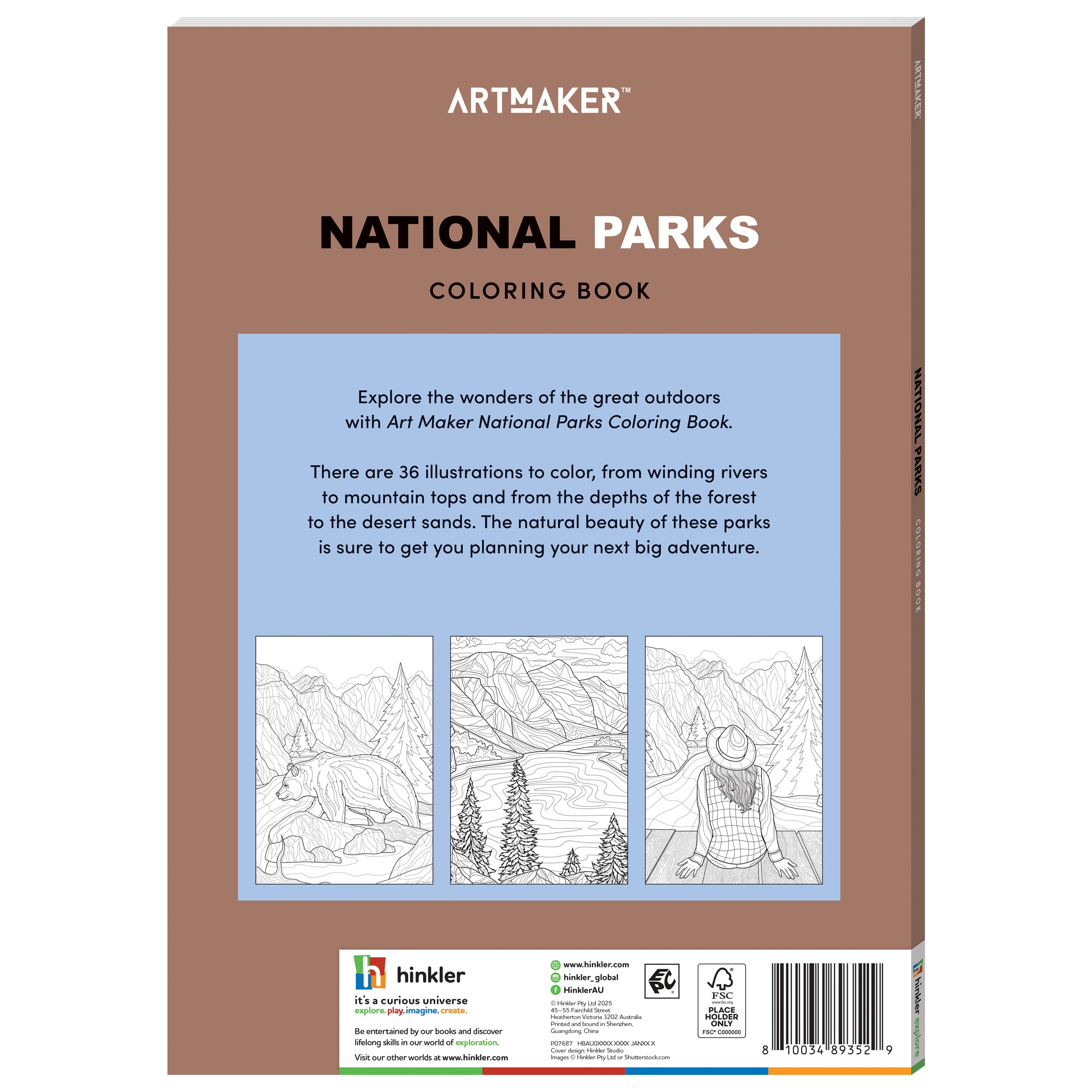 Hinkler Art Making Coloring National Parks for Adults and Teens, 72 Pages