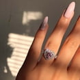 thumbnail image 3 of Womens Heart Ring Gold Plated Alloy With Diamonds And Ruby, 3 of 3