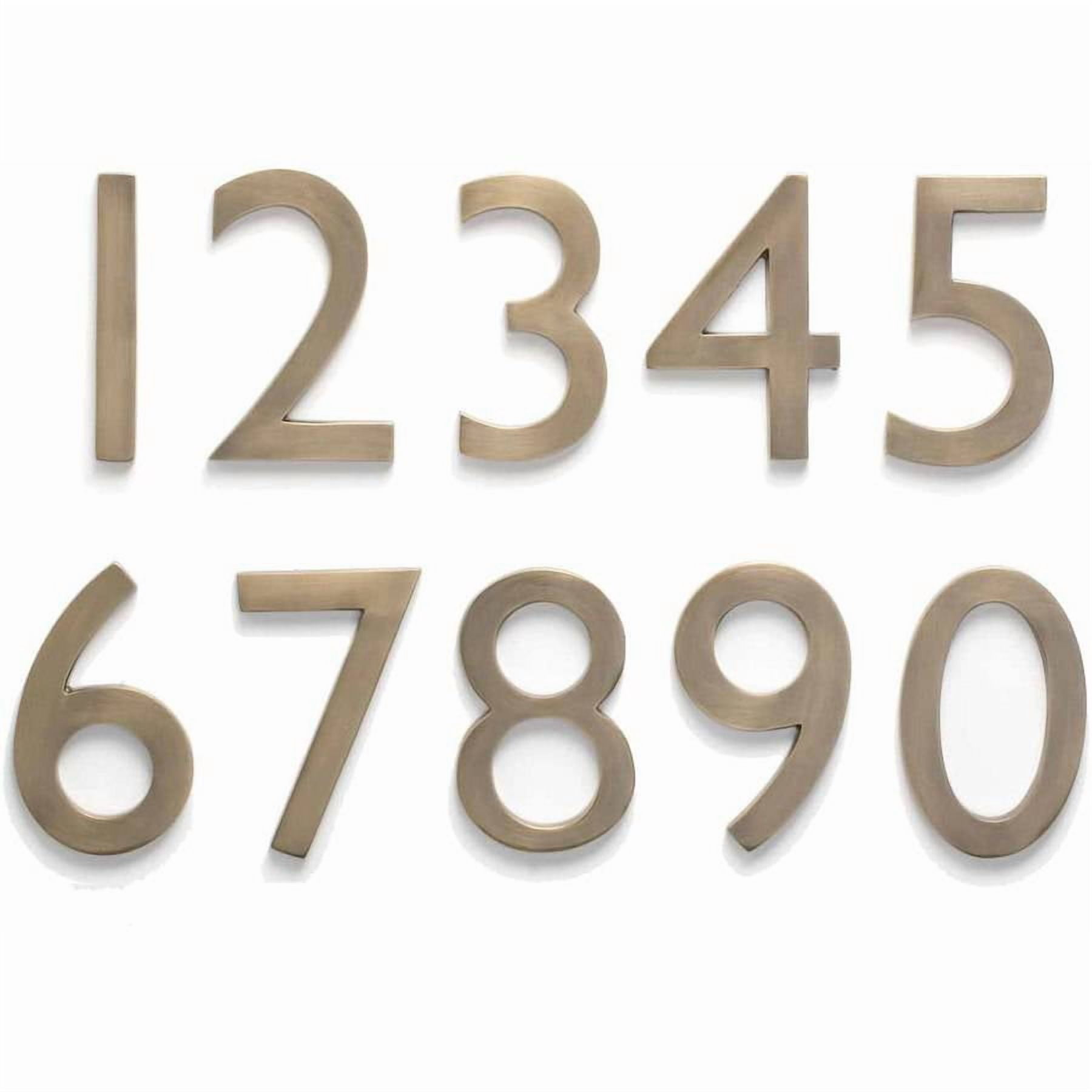 Architectural Mailboxes 5" Brass Floating House Number, Satin Nickel, 6