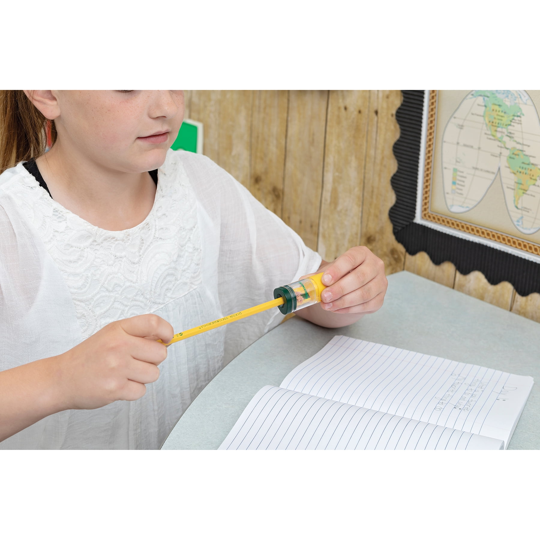 Ticonderoga DUO Sharpener/Eraser, Green and Yellow, Pack of 12