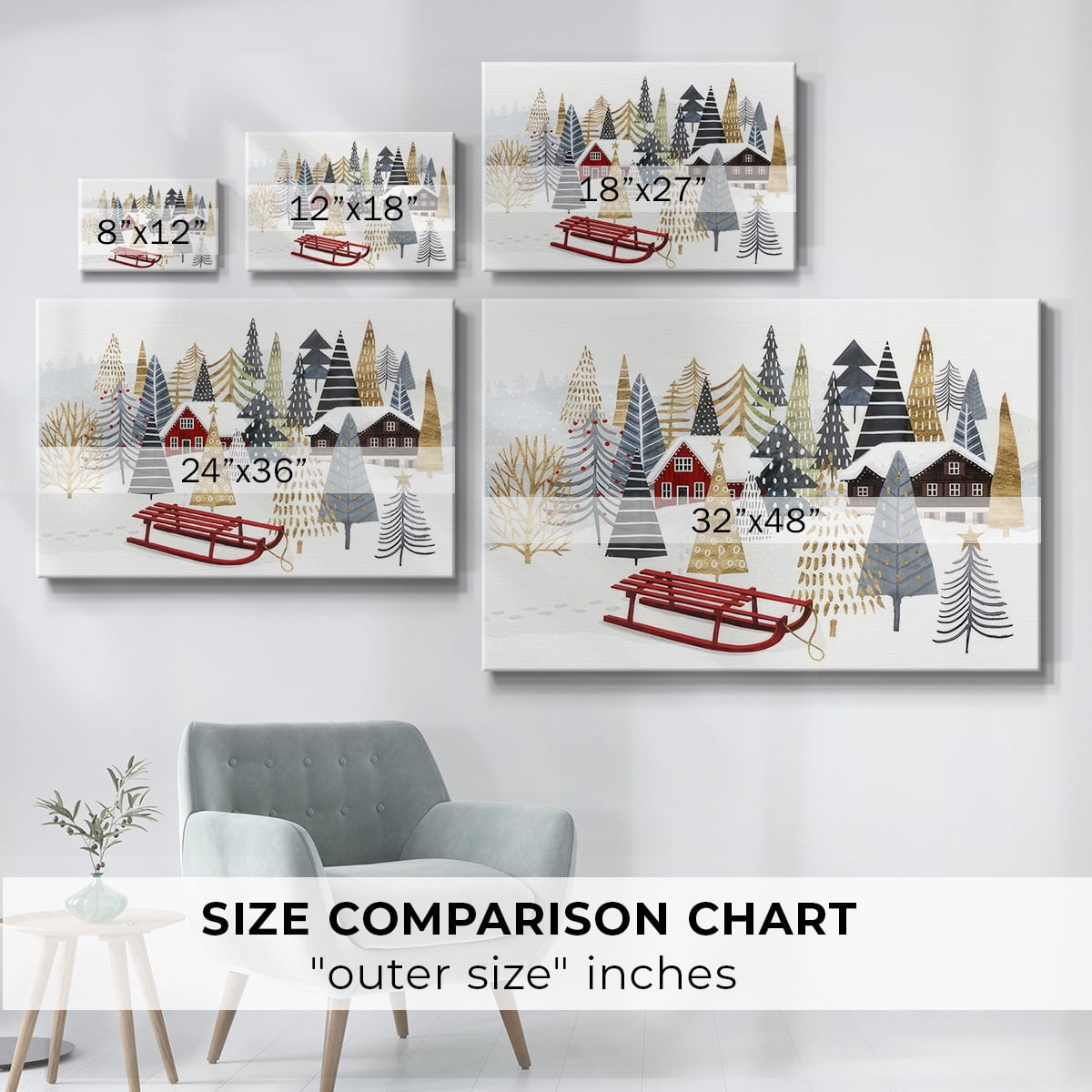 Christmas Chalet Collection A- Gallery Wrapped Canvas