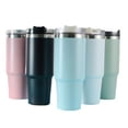 thumbnail image 2 of Botella de vacío de gran capacidad con aislamiento de café leche taza de té ejercicio jogging acero inoxidable Taza de bebida con tapa transparente Home Pink 900ml Guardurnaity HA011613-06B, 2 of 7