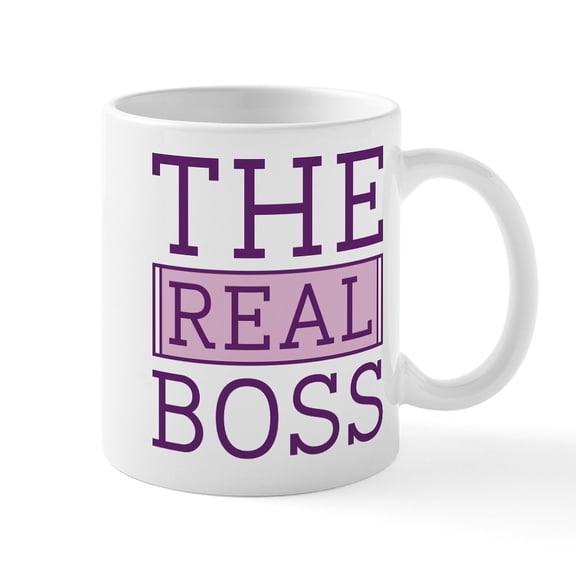 CafePress - The Real Boss Mug - 11 oz Ceramic Mug - Novelty Coffee Tea Cup