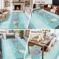 thumbnail image 5 of Large Area Rugs for Living Room Bedroom, Teal Summer Coastal 6'x9' Rug Washable Carpet Runner Indoor Outdoor, Modern Ocean Waves Starfish Shell Non Slip Floor Mats Rug for Kitchen, Playroom, 5 of 8