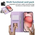 thumbnail image 2 of Phone case suitable for VIVO Y11 phone case with card slot wallet, stylish PU leather magnetic flip zipper phone case, 2 of 5